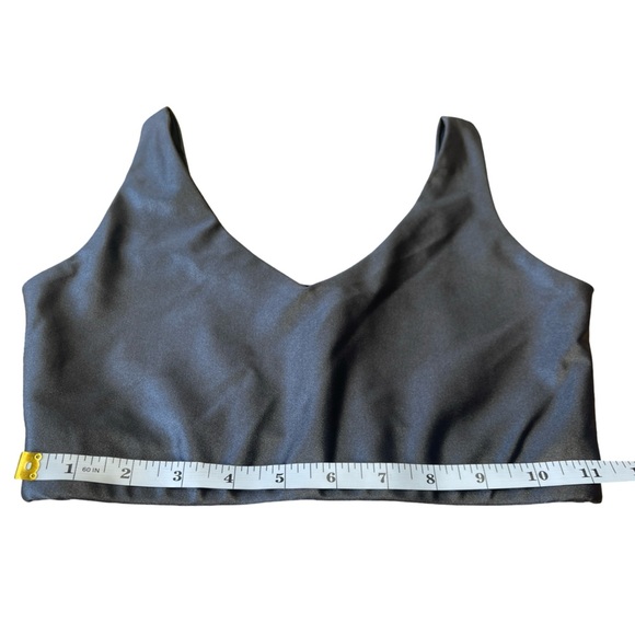 EMILY HSU GUNMETAL SHIMMER METALLIC V CROP TOP BRA SMALL URBAN ACTIVEWEAR - Picture 6 of 11